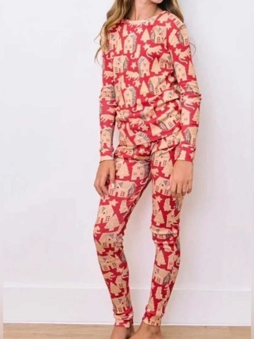 Printfresh Gingerbread Party Kids Snug Fit PJs Ruby - Size 8